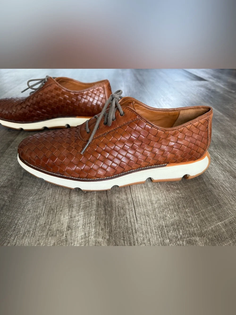 COLE HAAN Woven Brown Leather 4.ZERØGRAND Oxford‎ Sneakers 12M